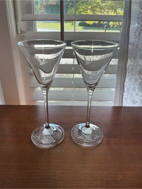 Grey Goose Clear Glass Martini Glasses - Set of 2